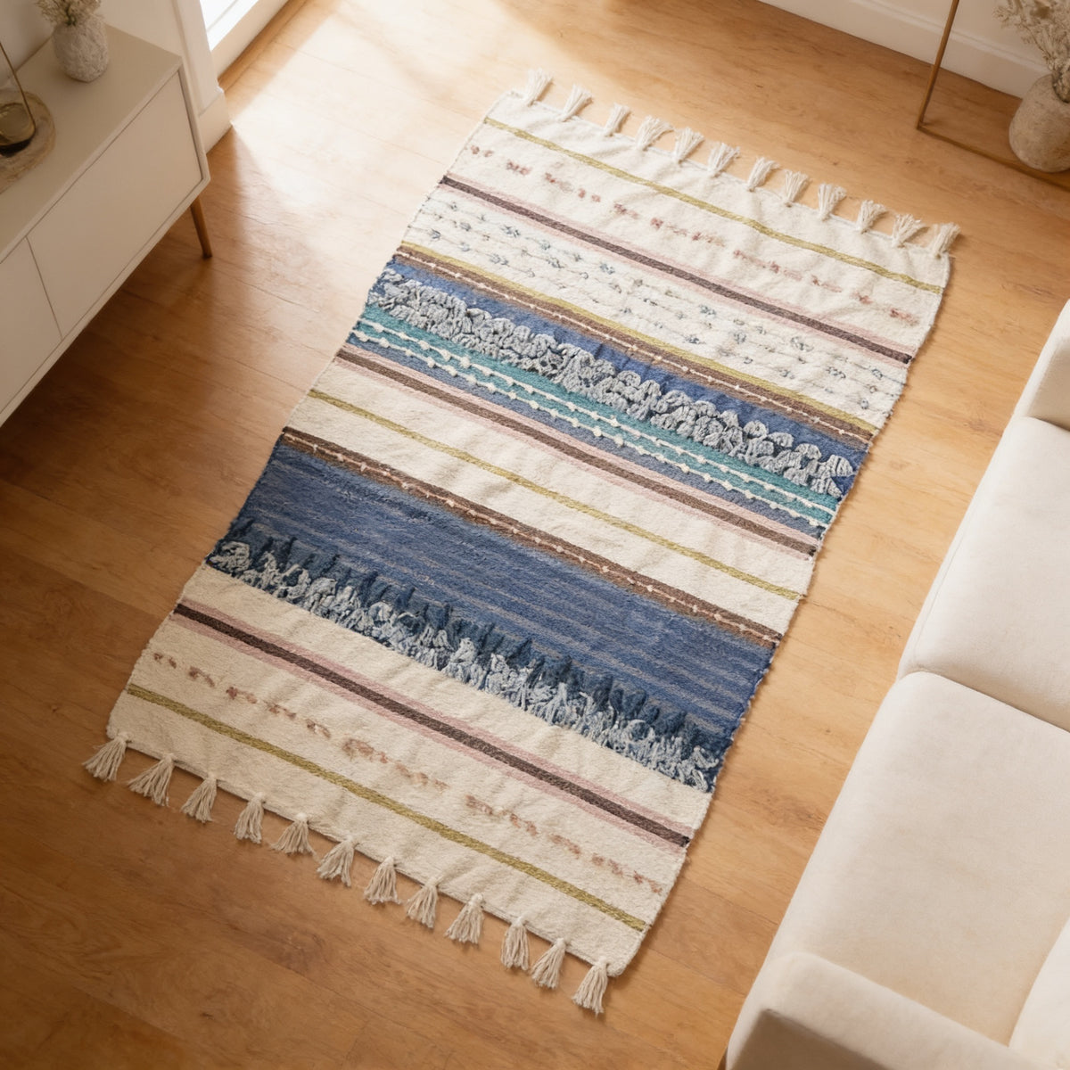 S67 handmade kilim rug — lifestyle view