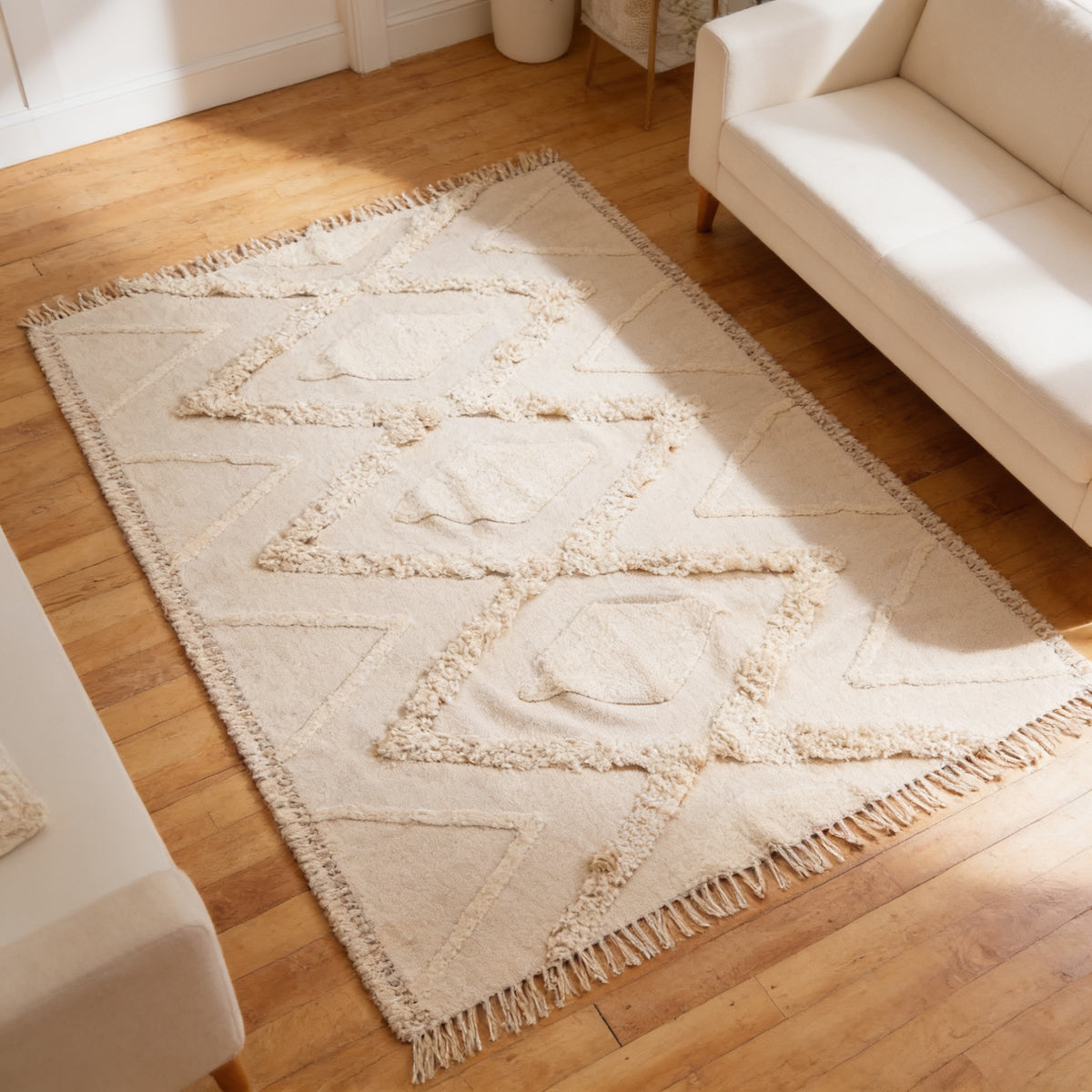 S72 handmade kilim rug — lifestyle view