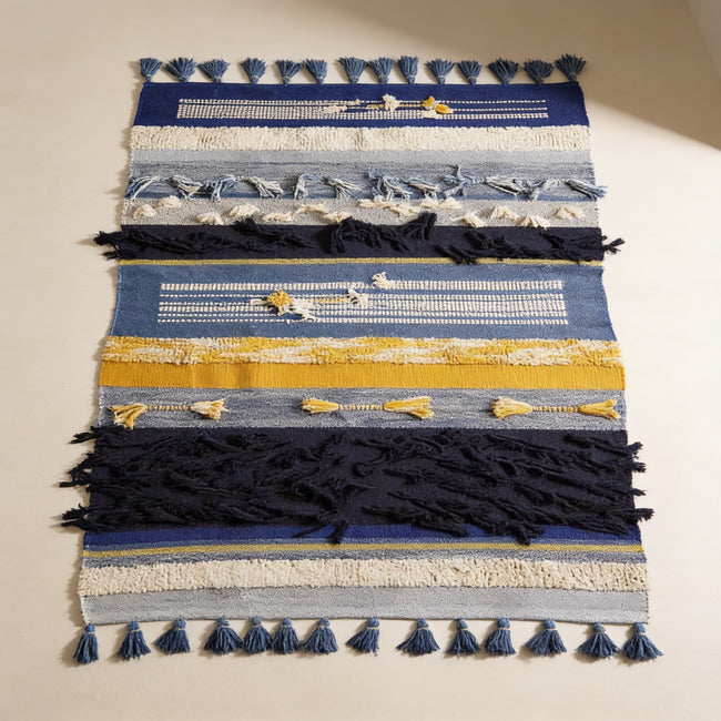 S73 handmade kilim rug — studio view