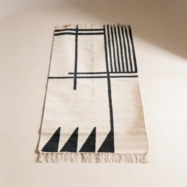 S74 handmade kilim rug — studio view