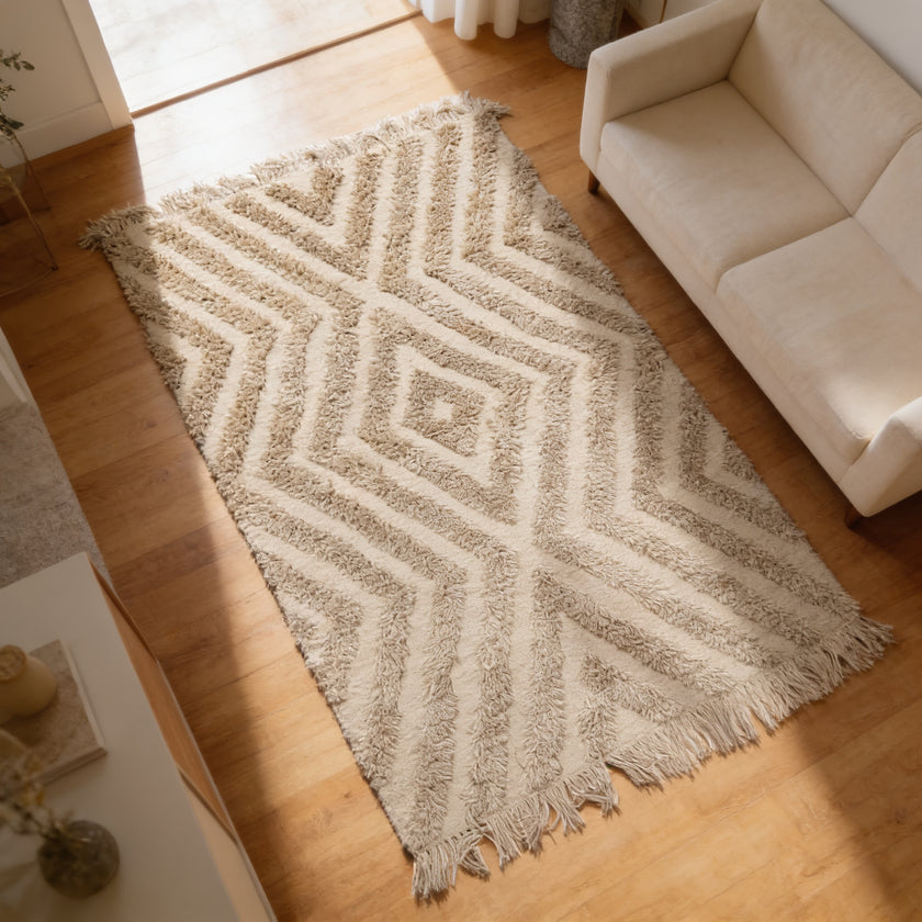 S77 handmade kilim rug — lifestyle view