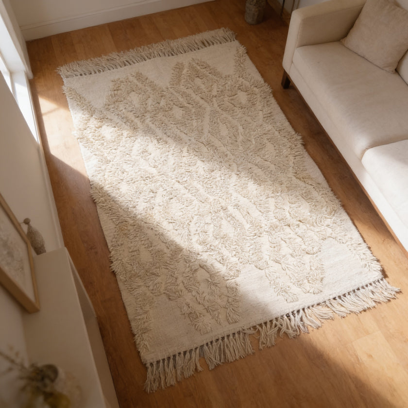 S8 handmade kilim rug — lifestyle view