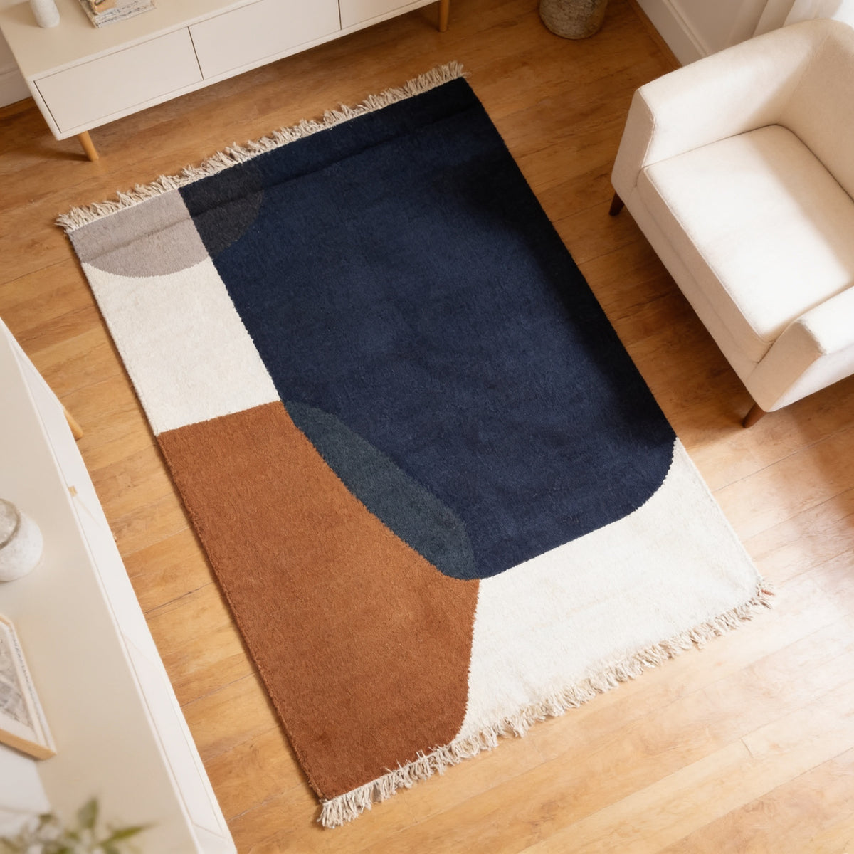 S88 handmade kilim rug — lifestyle view