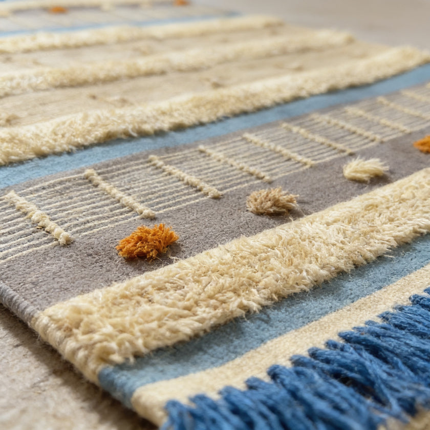 S9 handmade kilim rug — closeup view