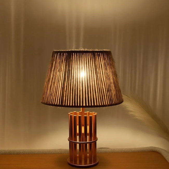 Burlap Boho Table Lamp 001