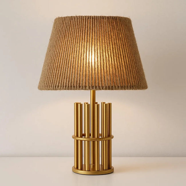 Burlap Boho Table Lamp 001