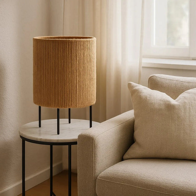 Burlap Boho Table Lamp 002