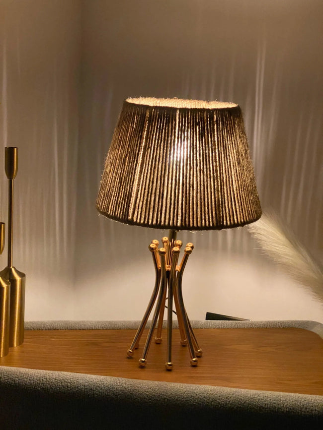 Burlap Boho Table Lamp 004
