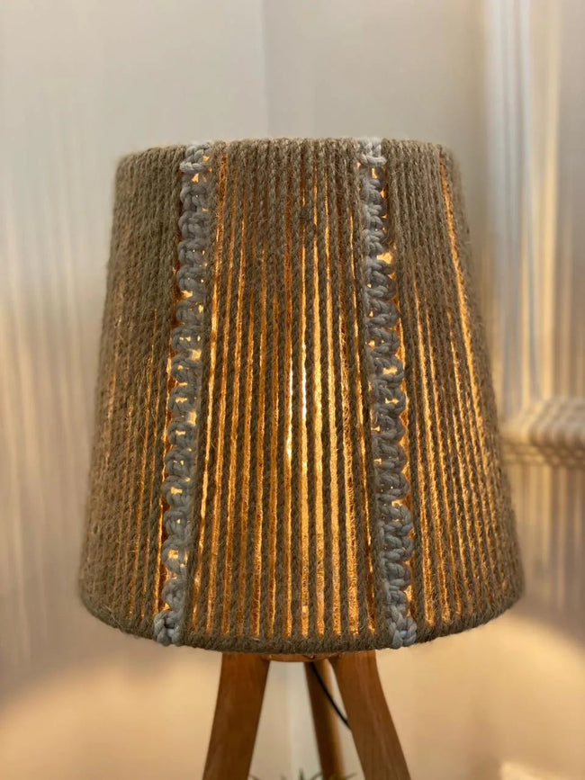 Burlap Boho Table Lamp 009