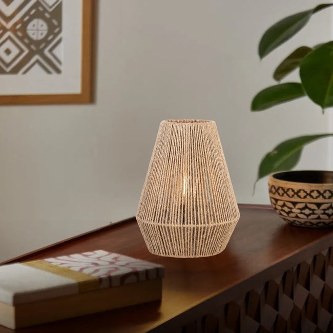 Burlap Boho Table Lamp 012