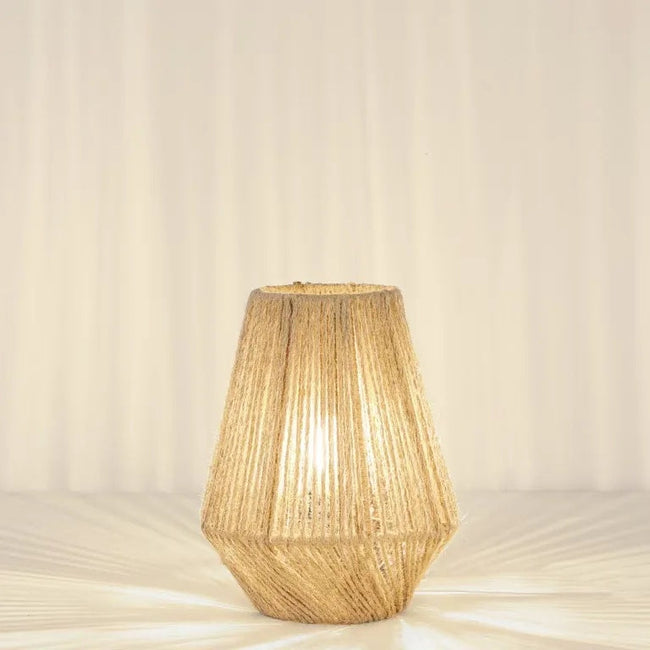 Burlap Boho Table Lamp 014