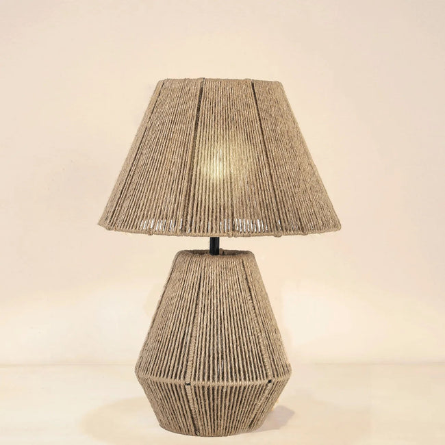 Burlap Boho Table Lamp 018