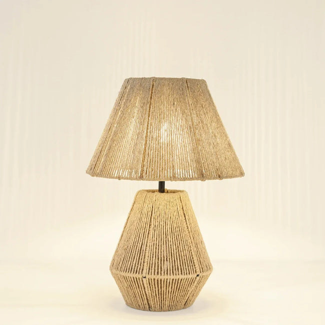 Burlap Boho Table Lamp 018