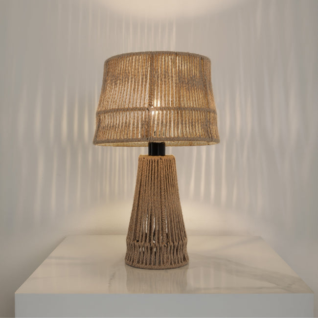 Burlap Boho Table Lamp 022