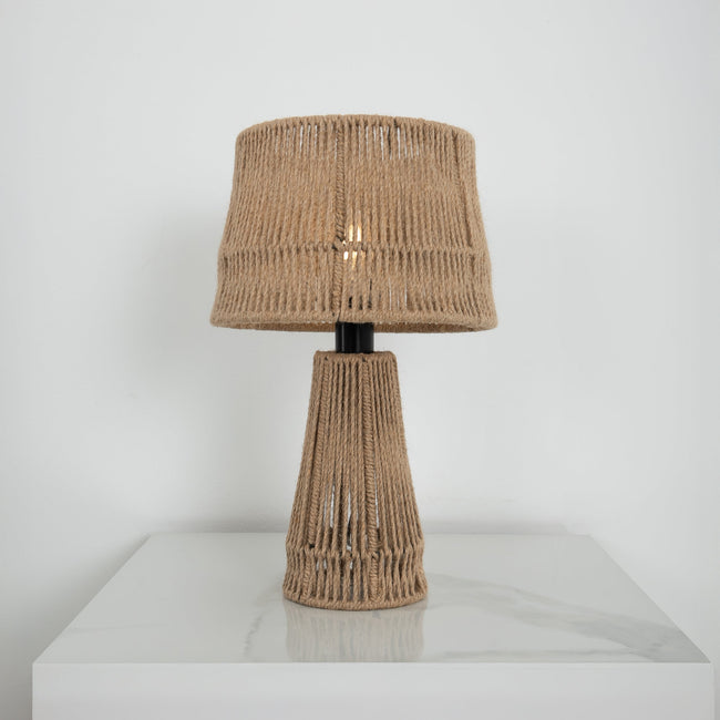 Burlap Boho Table Lamp 022