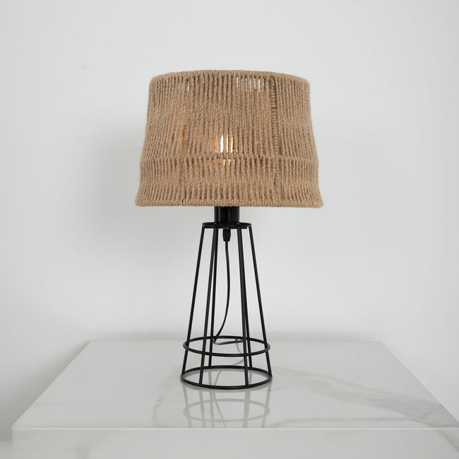 Burlap Boho Table Lamp 023