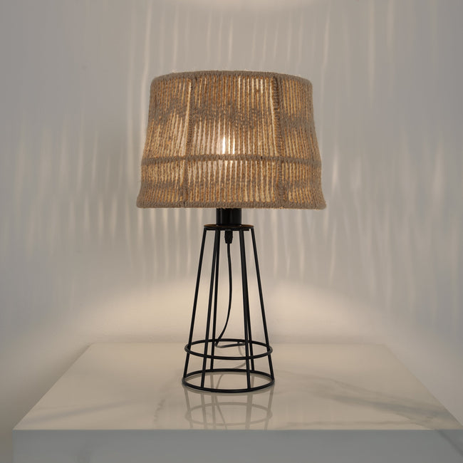 Burlap Boho Table Lamp 023