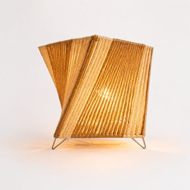 Burlap Boho Table Lamp 030