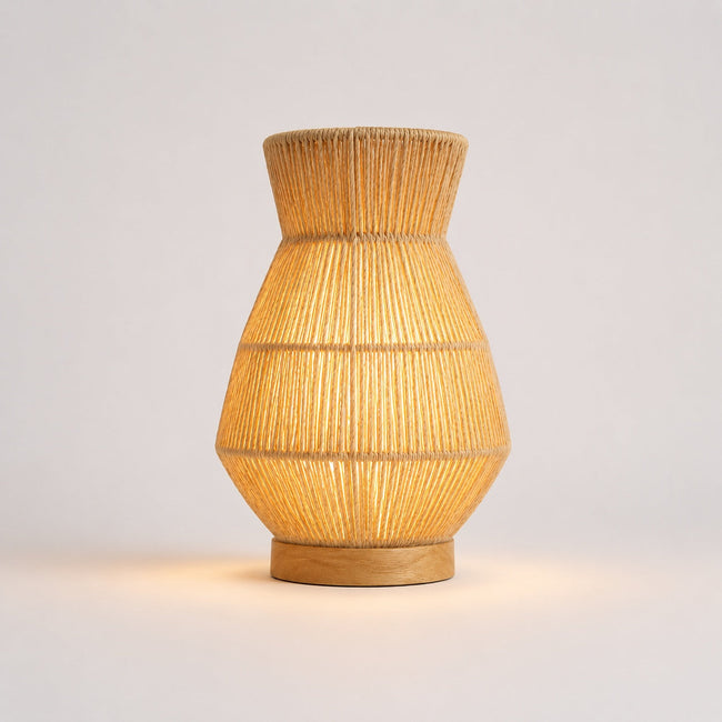 Burlap Boho Table Lamp 031