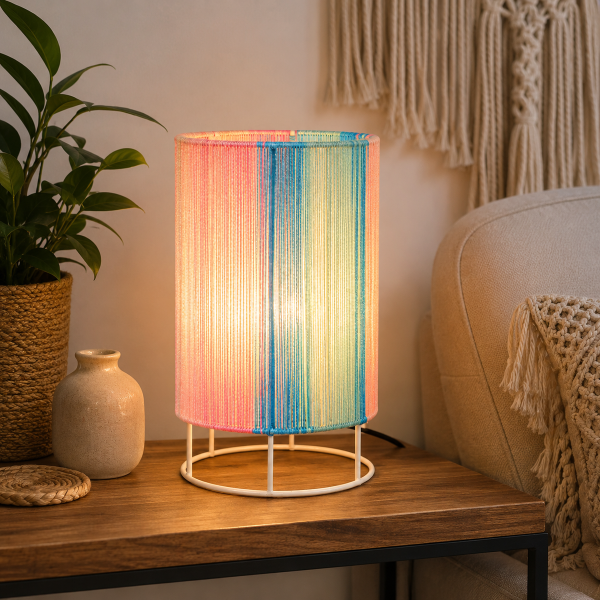 Makrami Boho Table Lamp 001