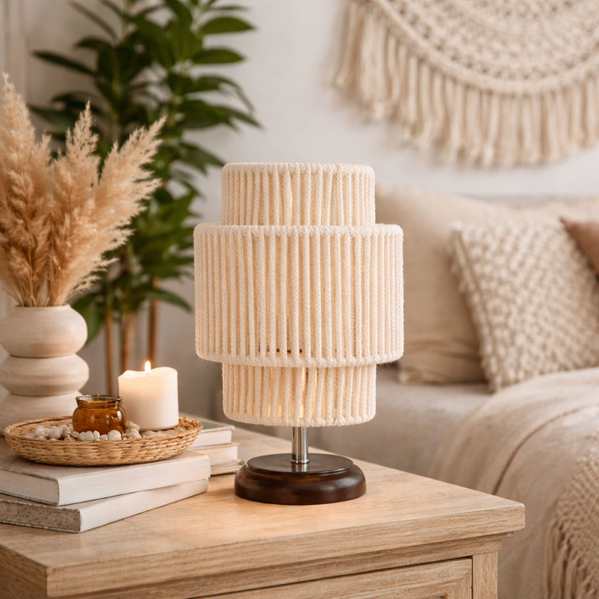 Makrami Boho Table Lamp 007