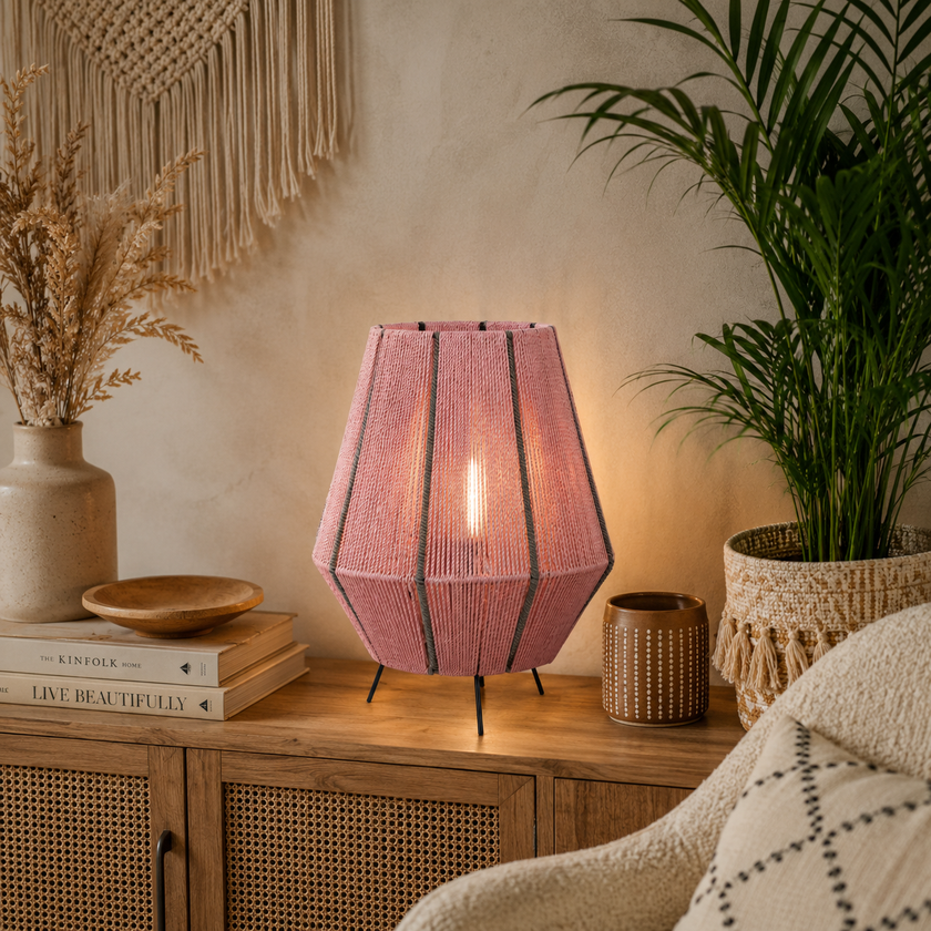 Makrami Boho Table Lamp 019