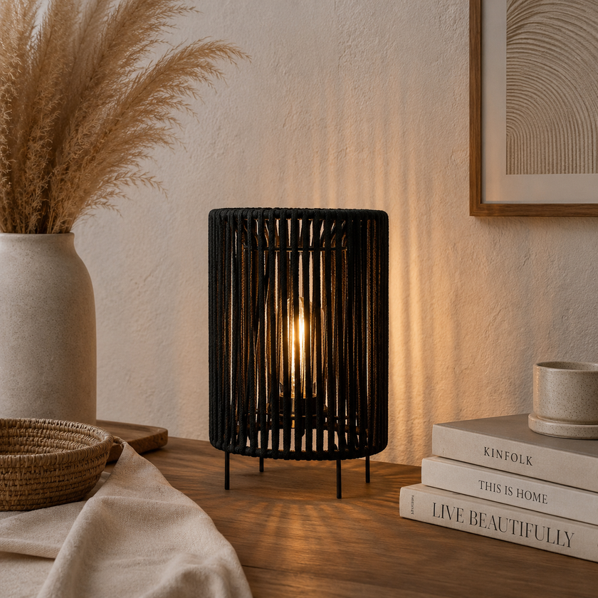 Makrami Boho Table Lamp 038
