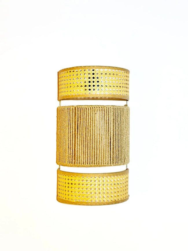 Burlap Boho Wall Lamp 002