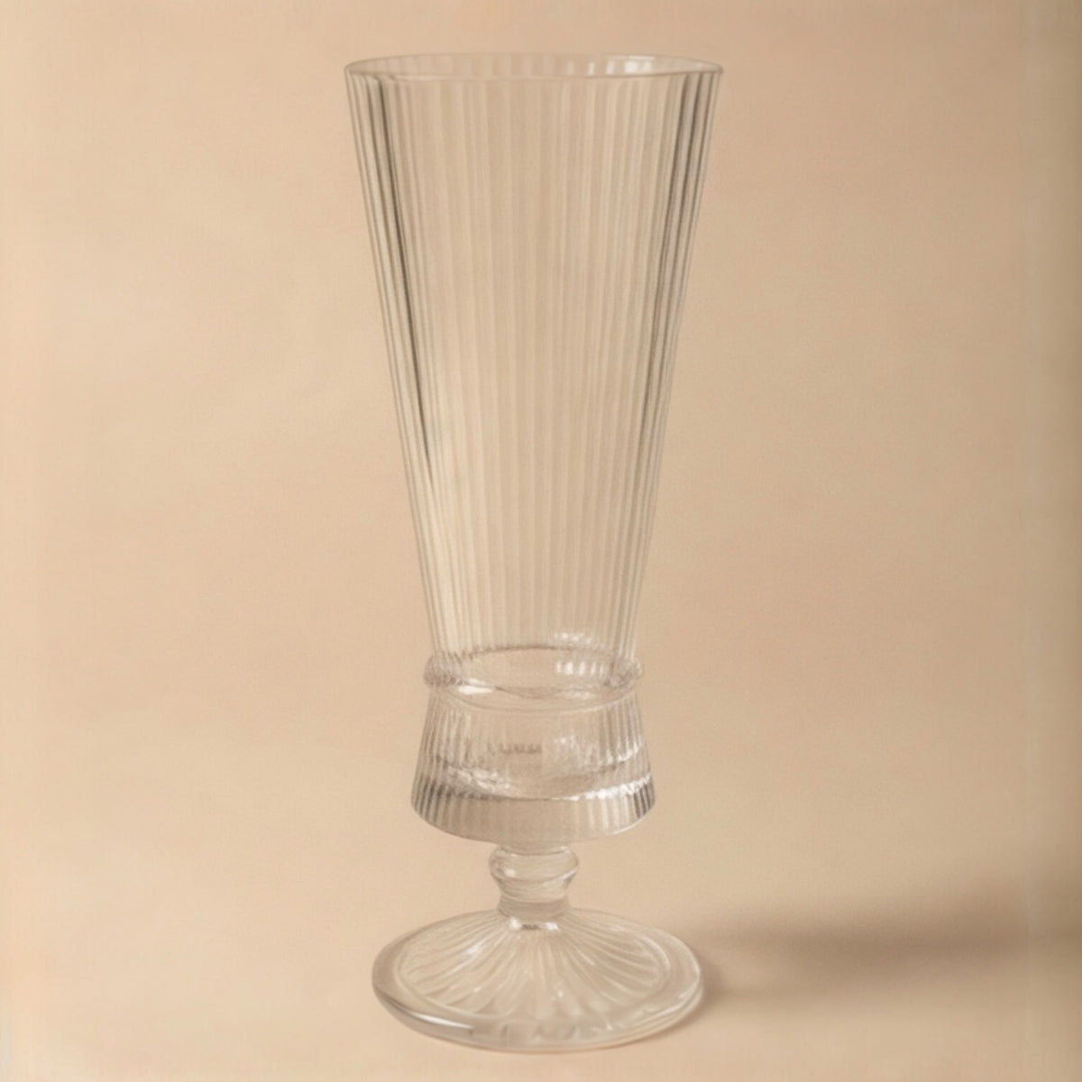 Serrana Glass Flute stemware set 6pcs — elegant crystal, 150ml set of 6, for water juice and cocktails