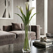 Serrana Glass Cil handmade vase 40cm — tall cylindrical handmade glass, 40cm x 10cm, for long-stem flowers and floor decor