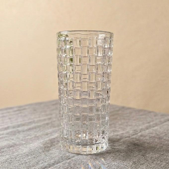 Serrana Glass Sofia Premium Highball Glass Set 300ml 6pcs — diamond cut-glass for cocktails and sparkling water