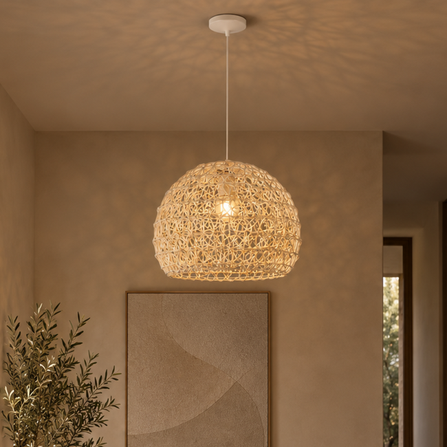 Bamboo Boho Ceiling Lamp 105 styled in an interior
