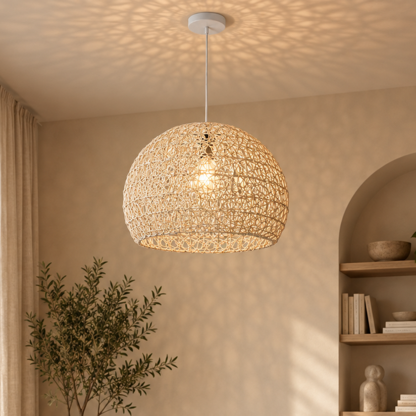 Bamboo Boho Ceiling Lamp 106 styled in an interior