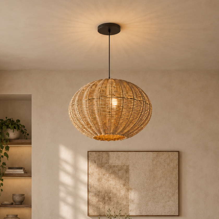 Bamboo Boho Ceiling Lamp 123 styled in an interior