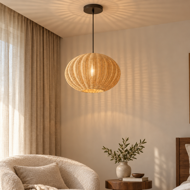 Bamboo Boho Ceiling Lamp 125 styled in an interior