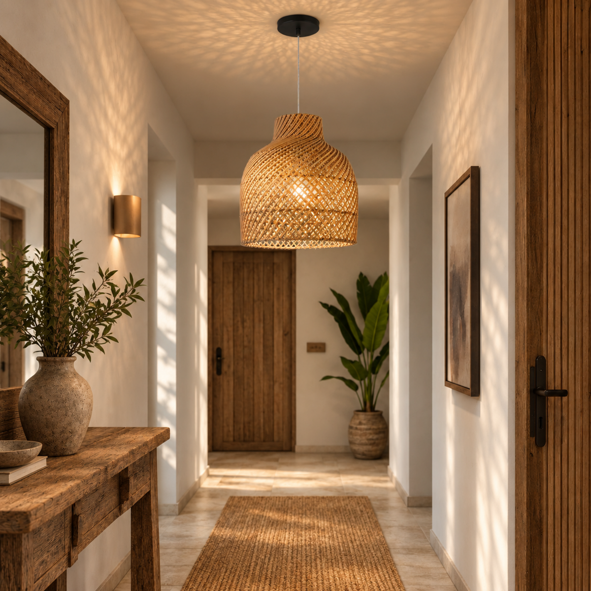 Bamboo Boho Ceiling Lamp 190 styled in an interior