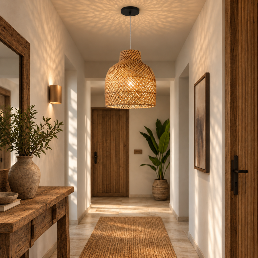 Bamboo Boho Ceiling Lamp 190 styled in an interior
