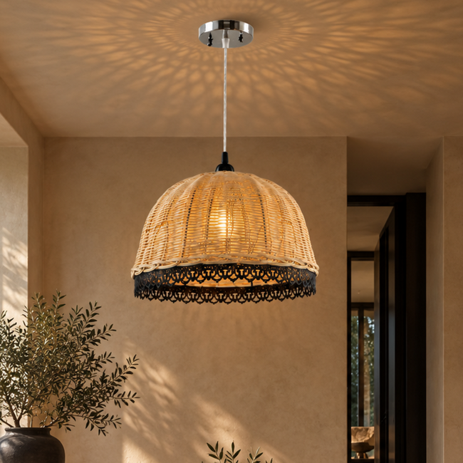 Bamboo Boho Ceiling Lamp 194 styled in an interior