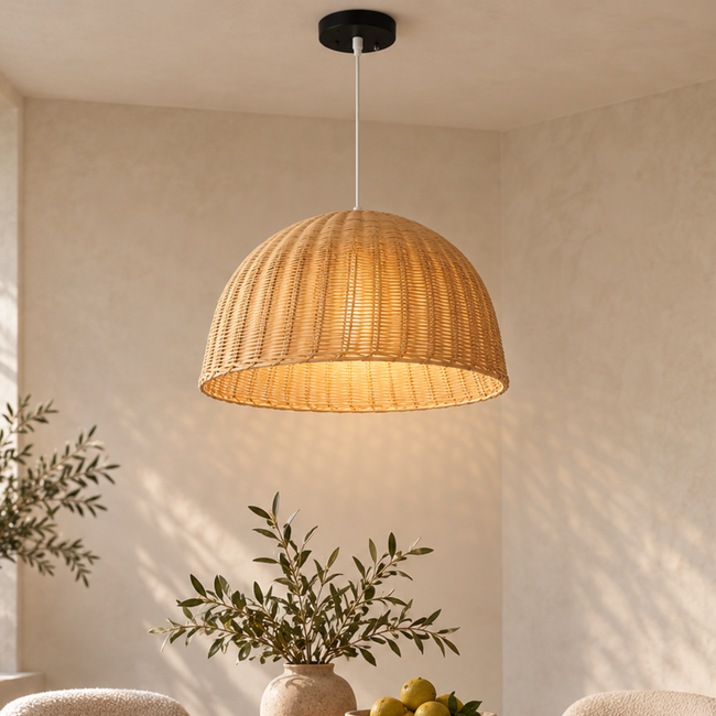 Bamboo Boho Ceiling Lamp 195 styled in an interior
