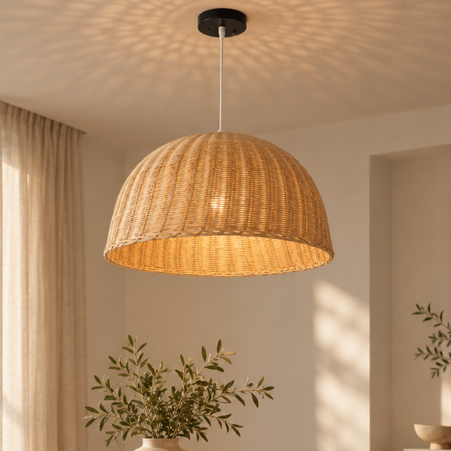 Bamboo Boho Ceiling Lamp 196 styled in an interior