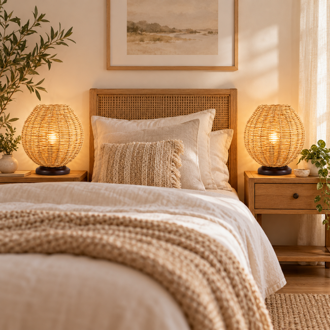 Bamboo Table Lamp 002 styled in an interior
