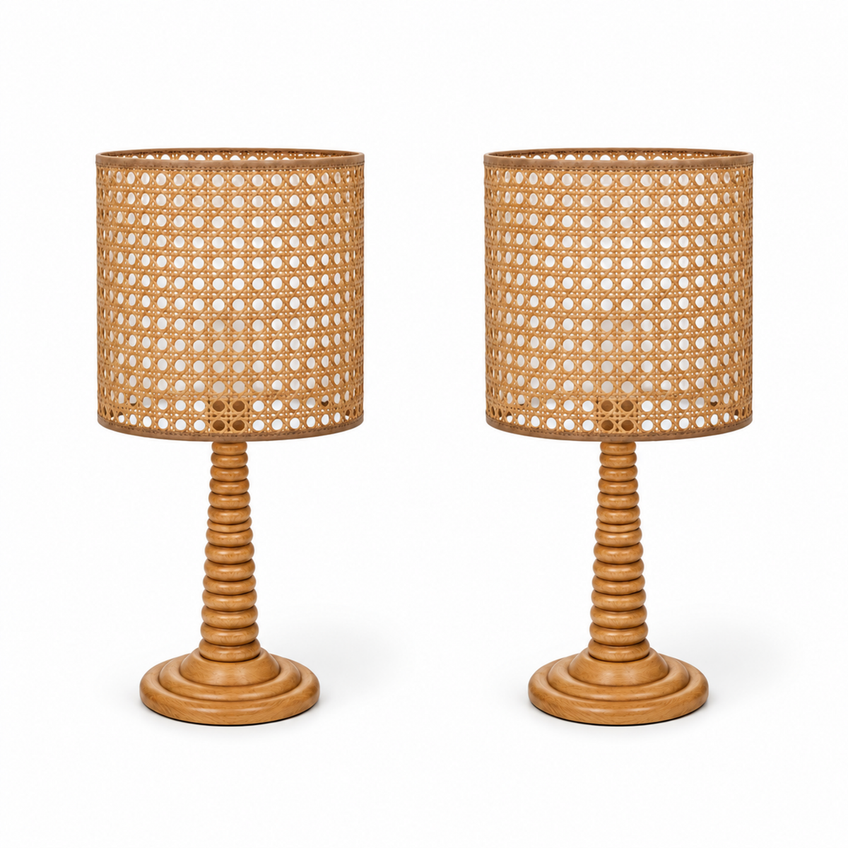 Rattan Table Lamp 001 on a white background