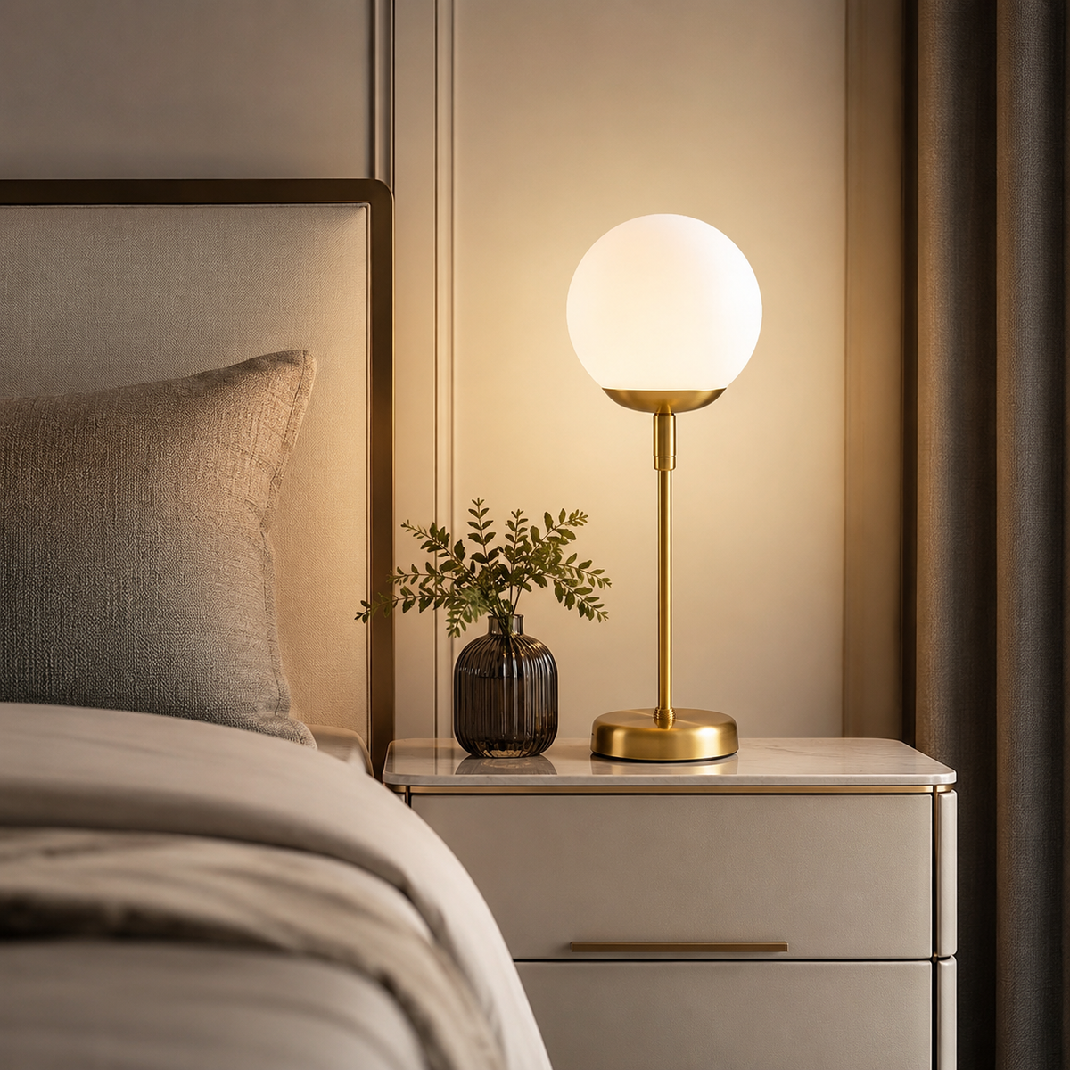 Modern Globe Table Lamp 001, handmade modern globe table lamp – product view 2