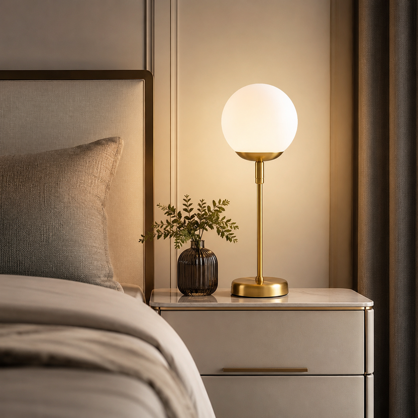 Modern Globe Table Lamp 001, handmade modern globe table lamp – product view 2