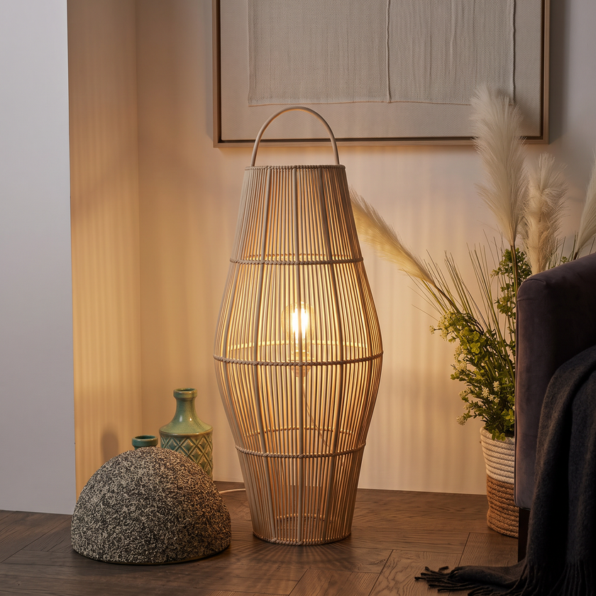 Bamboo Boho Floor Lamp 003 styled in an interior – view 2