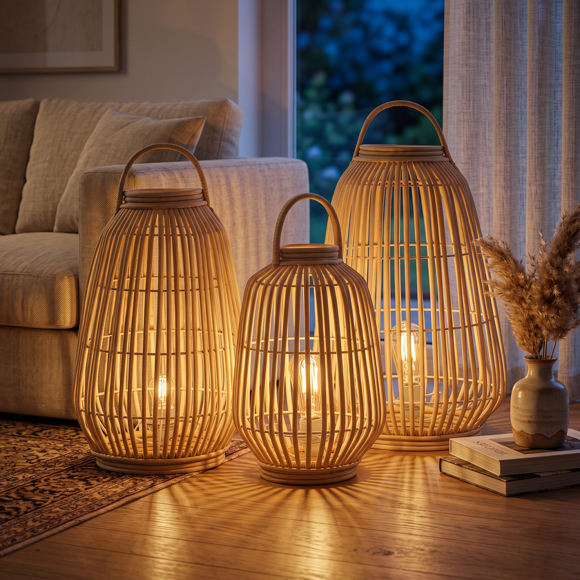 Bamboo Boho Floor Lamp 012 styled in an interior – view 2