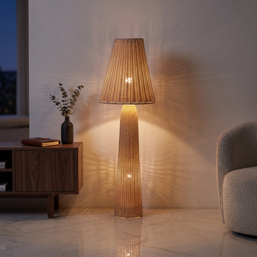 Bamboo Boho Floor Lamp 022 styled in an interior – view 2