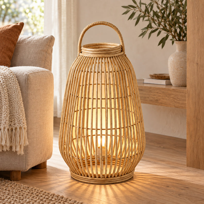 Bamboo Boho Floor Lamp 023 styled in an interior