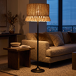 Burlap Boho Floor Lamp 001 lifestyle image | Serrana Home