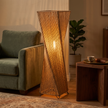 Burlap Boho Floor Lamp 002 lifestyle image | Serrana Home